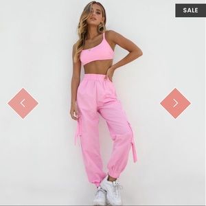 Pink Cargo Pants Set